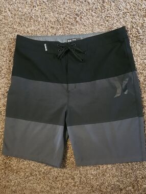 Hurley Men's Black & Charcoal Block Swim Shorts